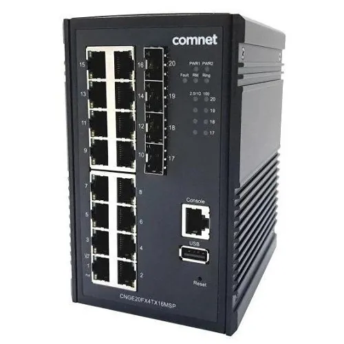 ComNet CNGE20FX4TX16MSP 20-Port Hardened Managed Gigabit Switch
