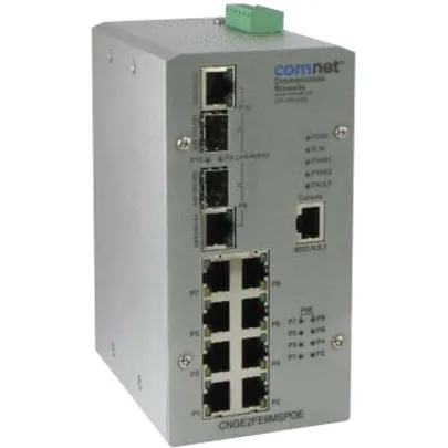 ComNet CNGE2FE8MSPOE+ Managed Ethernet Switch with (8) 10/100 BASE-Tx and (2) 10/100/1000 BASE-TX/FX Ports and PoE
