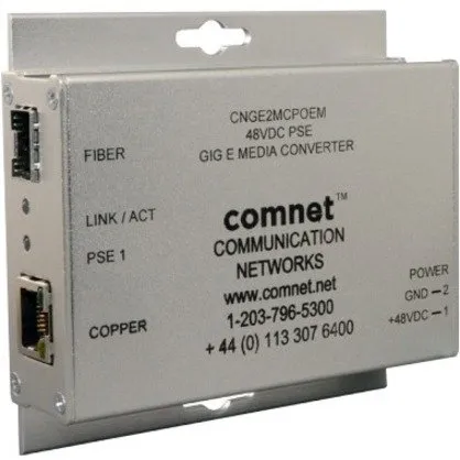 ComNet CNGE2MCPOEM Ethernet 2-Port Media Converter PoE, 10/100/1000Mbps