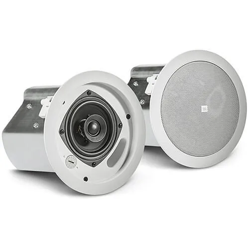 JBL Professional Control 14C/T Two-Way 4" Coaxial Ceiling Loudspeaker, White, Pair