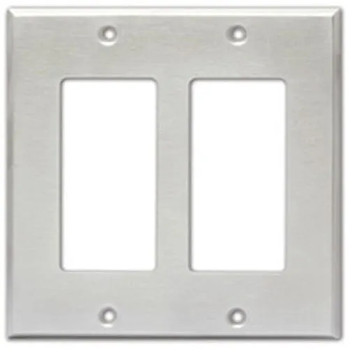 RDL CP-2S Double Cover Plate, Compatible with Decora Style Products, Stainless Steel