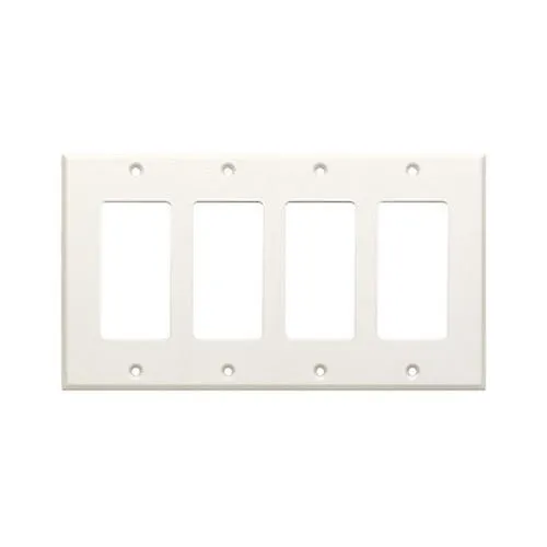 RDL CP-4 Quadruple Cover Plate, Compatible with Decora Style Products, White
