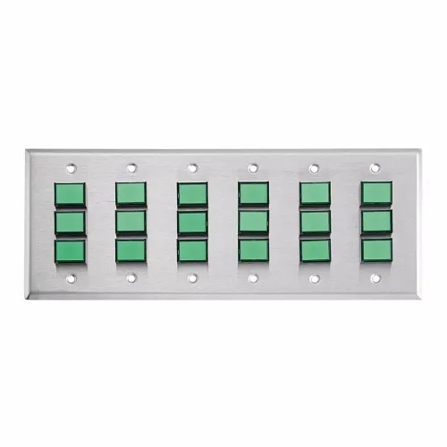 Alarm Controls CP-416DGV2 4-Gang 16-Button Control Panel, DPOT Alternate Action, Green, 24V DC