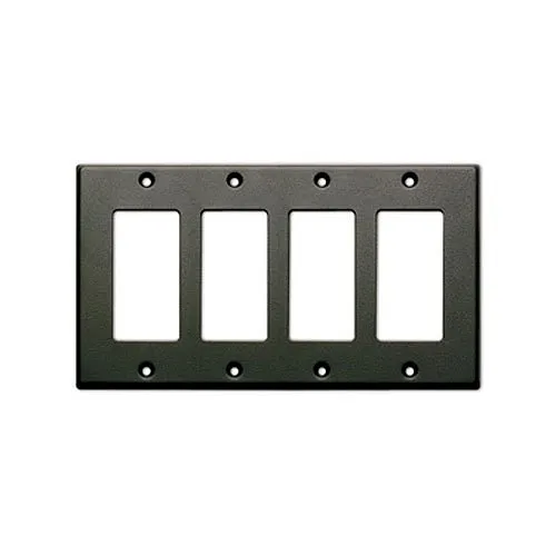 RDL CP-4B Quadruple Cover Plate, Compatible with Decora Style Products, Black