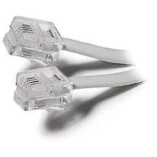 CP Technologies CP-607-P1P1 Telephone Line Cord, 6 Conductor, Straight Wiring, 7', Silver