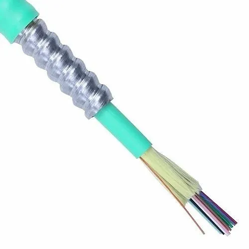 AFL CP006C442C01-CRG-AIAP Fiber Optic Armored Plenum Cable, Fiber, Multimode, 50/125 OM4, Indoor, Blue