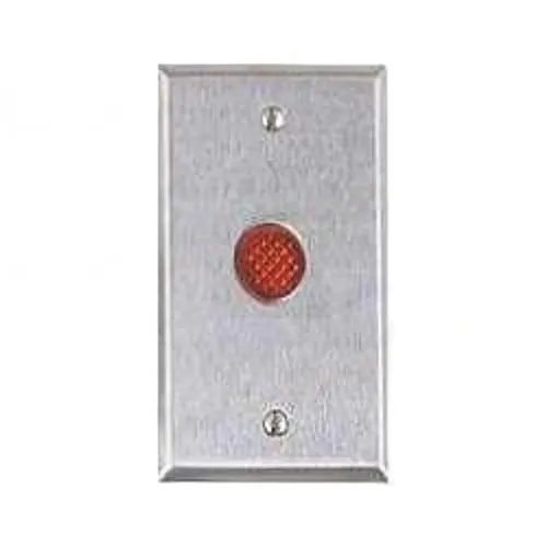 Alarm Controls CP1-1078 SG Stainless Steel Wallplate with 1/4" Red LED Indicator