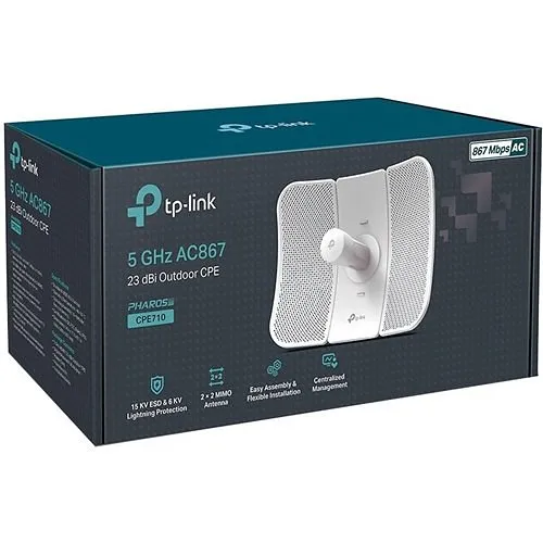 TP-Link CPE710 Pharos CPE Series Dedicated Long-Range Outdoor Wireless Networking Solution, 5GHz AC 867Mbps 23dBi