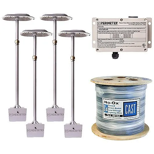 CAST CPOEKCPL384 Perimeter Generation Pre-Engineered Security Lighting Kit for PoE Switch, Includes (4) CPL38, CPOE60W, (100) CPSSTIE11, CTIES, PLW162500, CHS14100, C1098, CCRIMPCUT, (2) XCEW30648