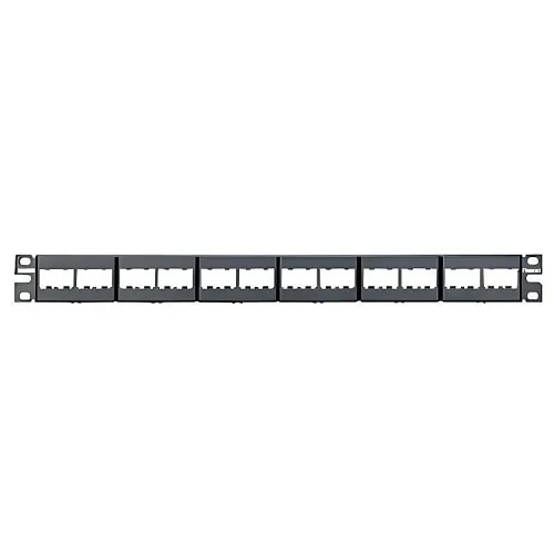 Panduit CPP24WBLY Mini-Com 24-Port Patch Panel, 1RU, Black