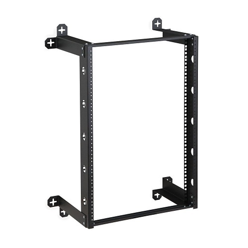 Kendall Howard 1915-3-300-16 V-Line Wall Mount Rack, 12" Depth, 16U, CRS, Black