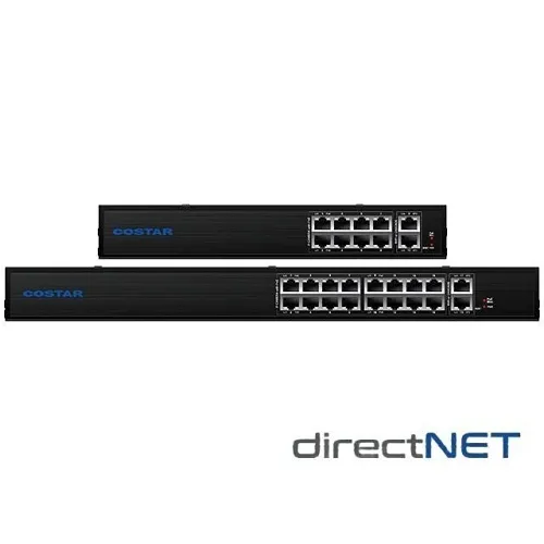 Costar CRIS18 DI Gigabit Power Over Ethernet Switch, 16-Port, Black