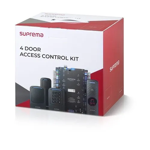 Suprema CST-4DR-D2M 4-Door Access Control Kit with (4) XPD2-MDB Outdoor 125 kHZ and 13.56 Mhz Mullion Type RF Card Readers