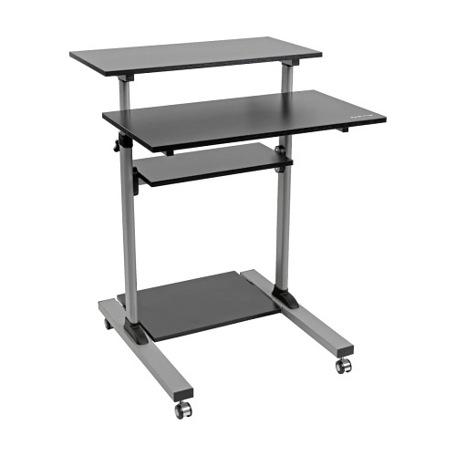 Eaton Tripp Lite WWSSRC Rolling Desk TV / Monitor Cart, Standing Desk, Height Adjustable, Black