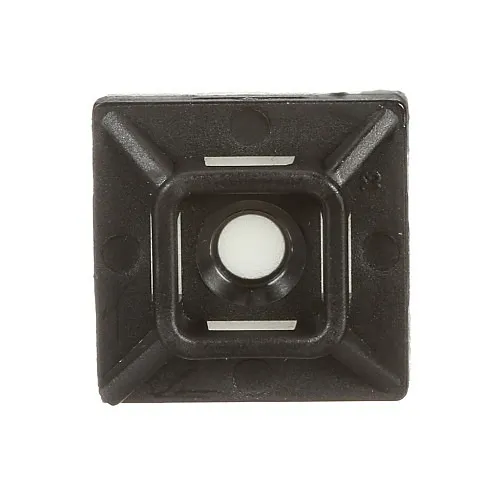 3M CTB75X75BKA-C Cable Tie Mounting Base, 4-Way Adhesive Mount, 3/4"x3/4", Black