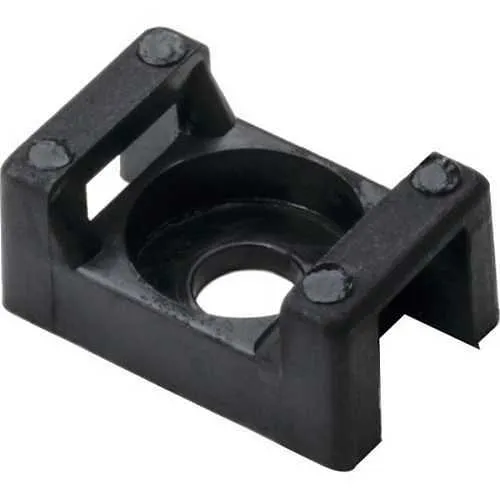 HellermannTyton CTM00C2 Cable Tie Anchor Mount, .58" .37", .15" Hole Diameter, .2" Max Tie Width, PA66, 100-Pack, Black