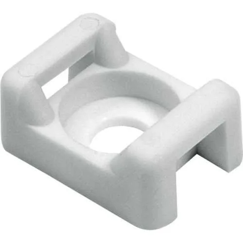HellermannTyton CTM110C2 Dual Opening Cable Tie Holder White Screw, #8, 100-Pack