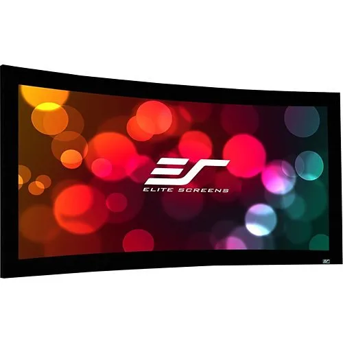 Elite Screens CURVE110H-A1080P3 Sable Frame Series 110" Curved Fixed Frame Screen, AcousticPro 1080P3 Material, 16:9, Matte White