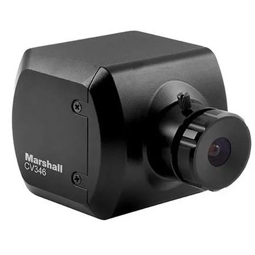 Marshall CV346 Compact Full HD Camera with CS/C Lens Mount, 1920x1080p at 60 fps, 3G/HD-SDI and HDMI Output