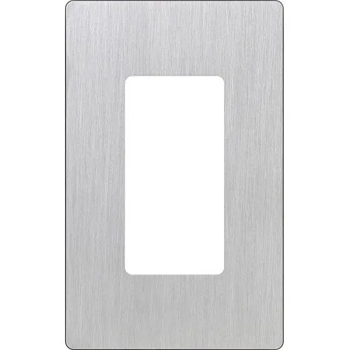 Lutron CW-1-SS Claro 1-Gang Screwless Wall Plate, Stainless Steel