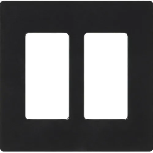 Lutron CW-2-BL Claro 2-Gang Screwless Wall Plate, Black