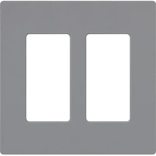 Lutron CW-2-GR Claro 2-Gang Screwless Wall Plate, Gray
