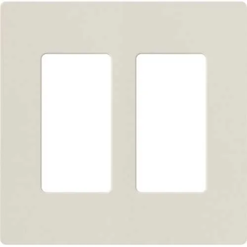 Lutron CW-2-LA Claro 2-Gang Screwless Wall Plate, Light Almond