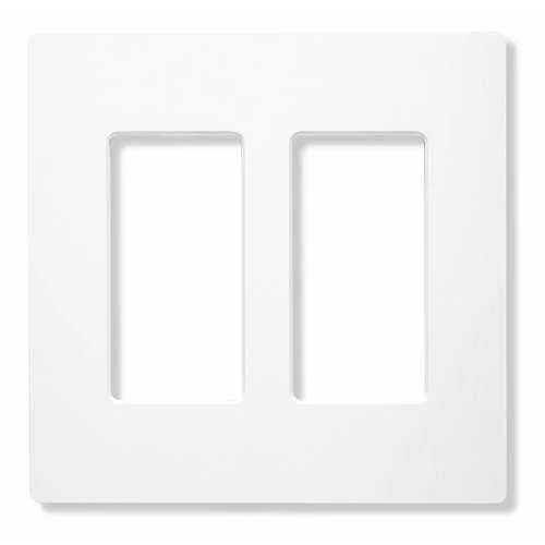 Lutron CW-2-WH Claro 2-Gang Screwless Wall Plate, White