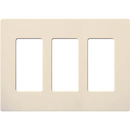 Lutron CW-3-LA Claro 3-Gang Screwless Wall Plate, Light Almond