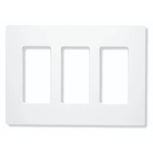 Lutron CW-3-WH Claro 3-Gang Screwless Wall Plate, White