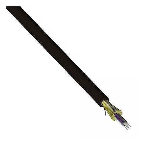 AFL KQ012L611801-BIF Fiber Optic Armored Plenum Cable, 12 Fiber, Multimode OM3, Indoor/Outdoor, Black