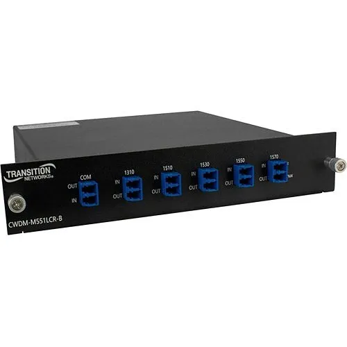 Lantronix CWDM-M551LCR-B Demultiplexer and Multiplexer, Coarse Wavelength Division Multiplexing (CWDM), 4-Channel OSC Duplex LC