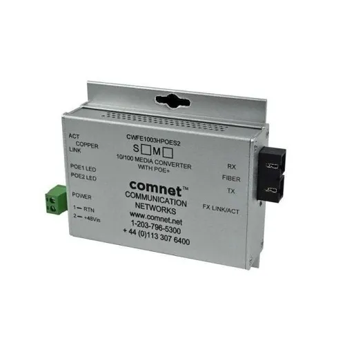 ComNet CWFE1003POEM/M 10/100Mbps Ethernet Media Converter with 48V PoE