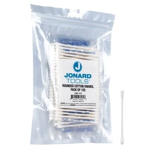 Jonard Tools CWR-125 Rounded Cotton Swabs, 125-Pack