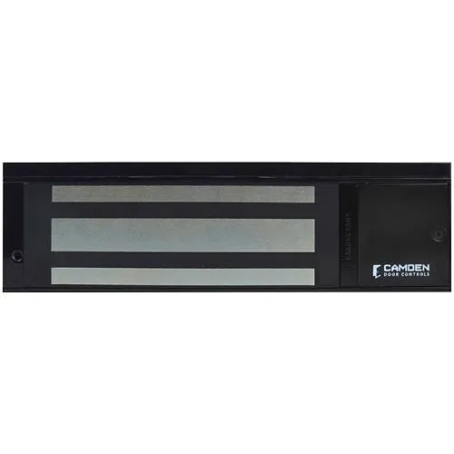 Camden CX-91S-12TDS-BK 91 Series Magnetic Lock with Adjustable Timer, Door Status Switch, Lock Sensor / Relay and LED, Surface Mount, Single Door, 1,200 lb, Black