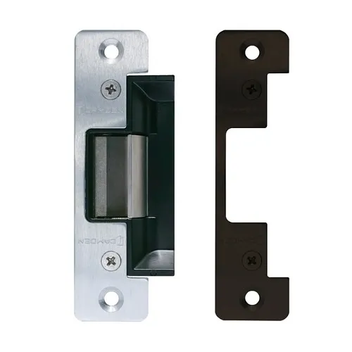 Camden CX-ED1379 Universal Electric Strike for Narrow Stile Aluminum Door Frames, Includes Aluminum and Dark Bronze Faceplates