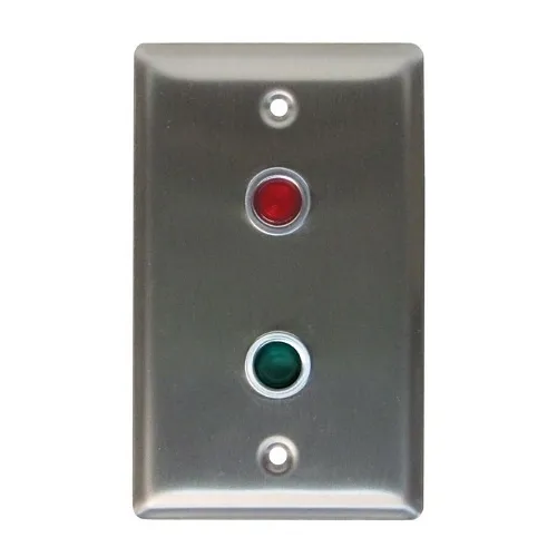 Camden CX-LED2/56RG LED Plate, Red and Green LED, Stainless-Steel Narrow Faceplate, 'Door Locked/Unlocked'