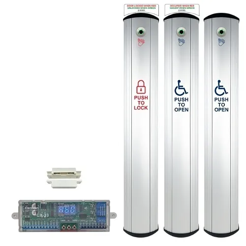 Camden CX-WC17SLVR 6" Wide Side Load Column Switch with Hands-Free Sensor Restroom System Kit