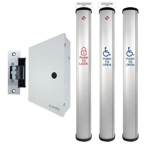 Camden CX-WC18-PS 4-1/2" Wide Column Switch with LED Annunciator Restroom System Kit with Power Supply