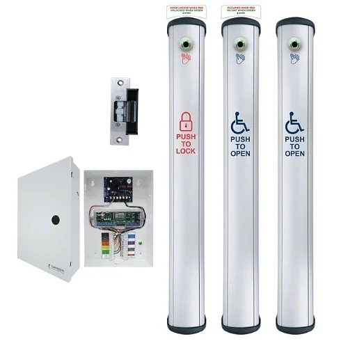 Camden CX-WC18SLVR-PS CX-WC Series 4-1/2" Wide Side Load Column Switch with Hands-Free Sensor Restroom System Kit, Includes (2) CM-8436VR/4, (1) CX-33, (1) CM-8436VR/8B, (1) CX-MDA, and (1) CX-33PS