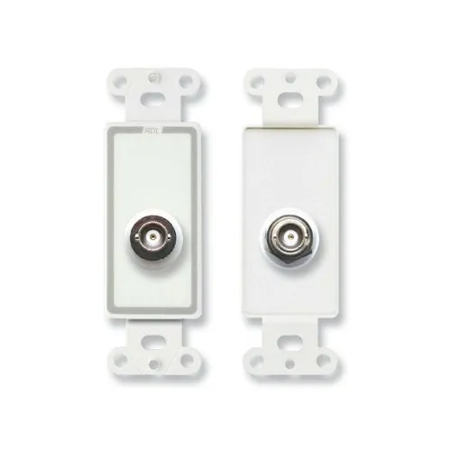 RDL D-BNC/D Insulated Double BNC Jack on Decora Wall Plate, White