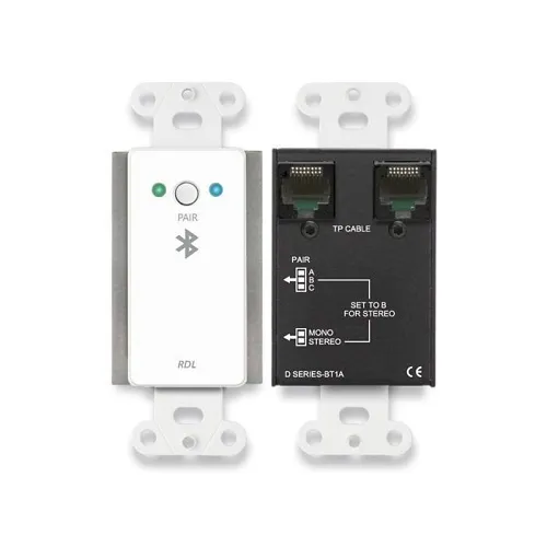 RDL D-BT1AC Wall-Mounted Bluetooth Audio Format-A Interface Faceplate, Custom Label