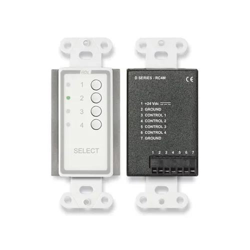 RDL D-RC4M D Series 4-Channel Remote Control Panel for Source Selection
