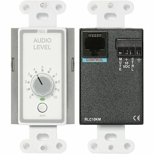 RDL D-RLC10KM Series Remote Level Control with On/Off Muting Button, White