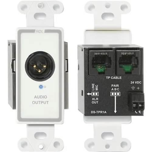 RDL D-TPR1A Active Single-Pair Receiver, Twisted Pair Format-A, XLR Microphone/Line Output