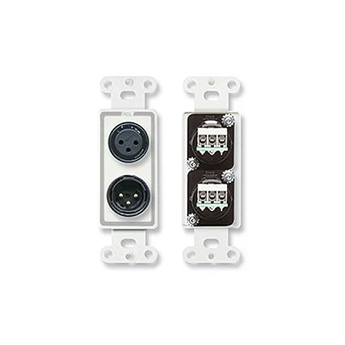RDL D-XLR2 XLR 3-Pin Female and 3-Pin Male on Decora Wall Plate