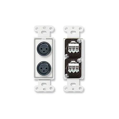 RDL D-XLR2F Dual XLR Pn Female Jacks on Plate Solder Type