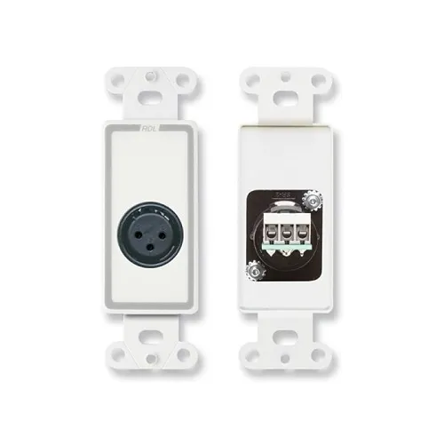 RDL D-XLR3FC XLR 3-Pin Female Jack on Decora Wall Plate, Terminal Block Connections, Custom Labeled