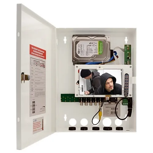 Speco D16WHUM32TB 16-Channel 4K IP HD-TVI Hybrid Video Recorder with Built-In Monitor, 32TB HDD