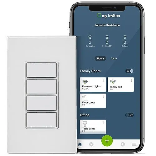 Leviton D215S-1BW Decora Smart Wi-Fi (2nd Gen) 15A Switch